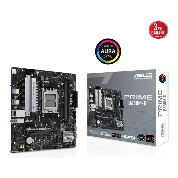 ASUS PRIME B650M-R AM5 DDR5 7200 HDMI 2xM2 AURA RGB 2.5GLAN mATX