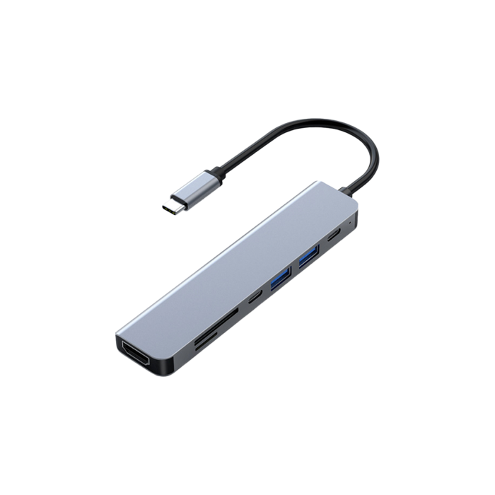 FRISBY FA-7684C Type-C - 7 in1 USB-C+HDMI+SD/TF+USB3.0+PD+USB-C