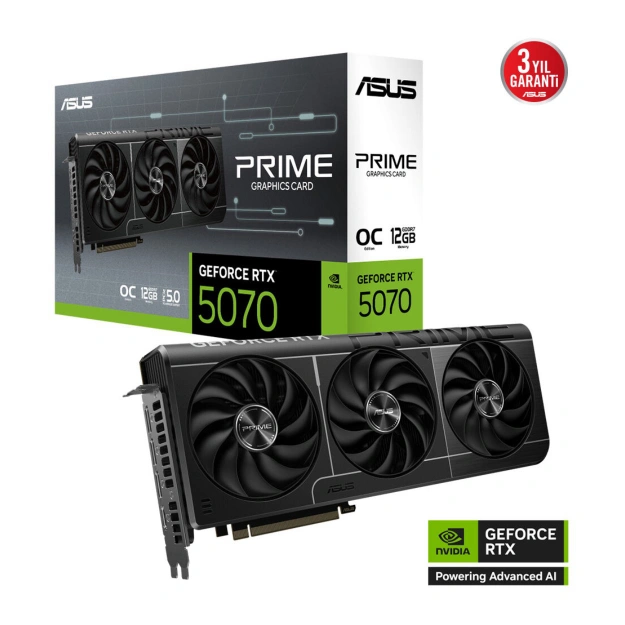 12 GB ASUS PRIME-RTX5070-O12G RTX 5070 GDDR7 192bit OC 1xHDMI 3xDP EKRAN KARTI