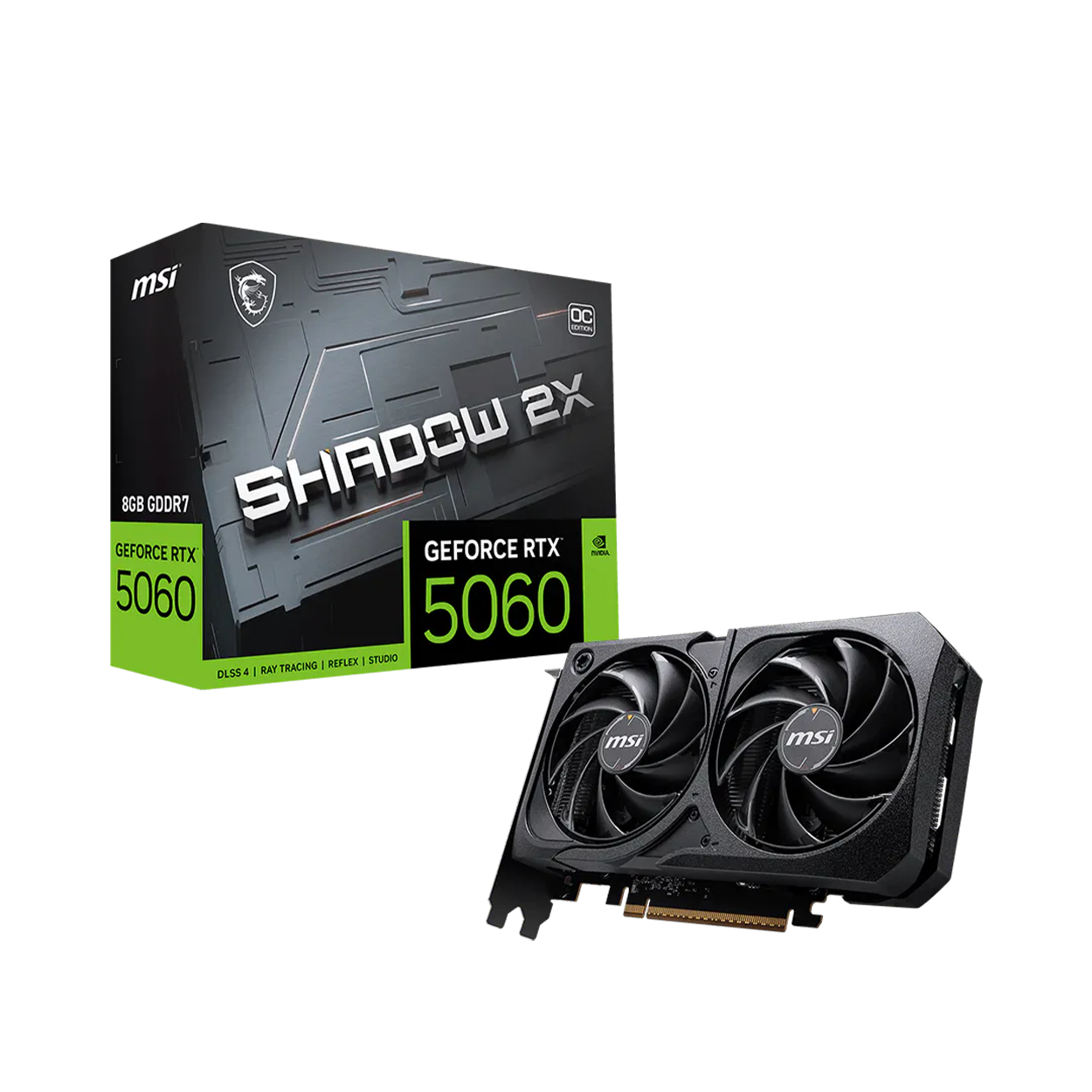 8 GB MSI RTX 5060 8G SHADOW 2X OC GDDR7 128B DX12 PCIE 5.0 X16 (3xDP 1xHDMI)